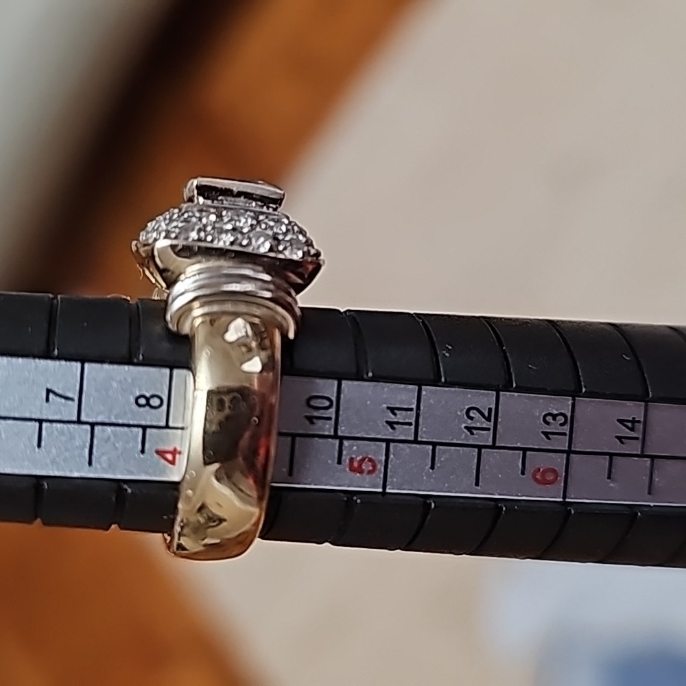 14k gold diamond princess cut ring - Picture 12 of 13